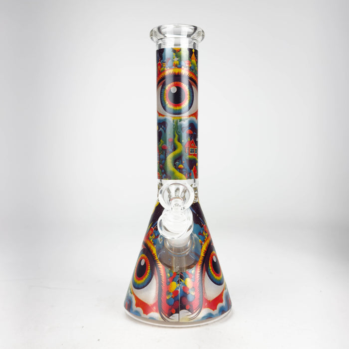 10″ Eyes Design Glass Beaker Water Pipe