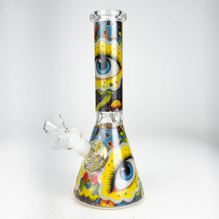 10″ Eyes Design Glass Beaker Water Pipe