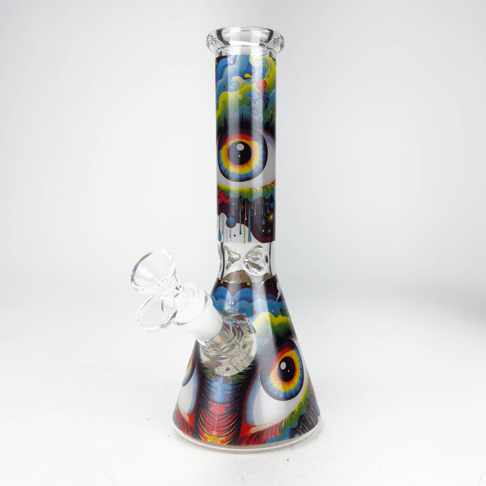 10″ Eyes Design Glass Beaker Water Pipe