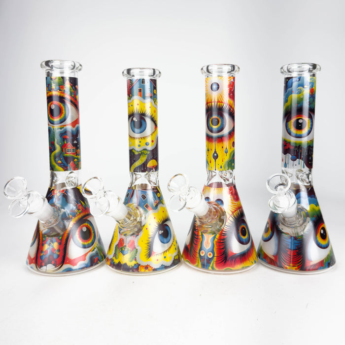 10″ Eyes Design Glass Beaker Water Pipe