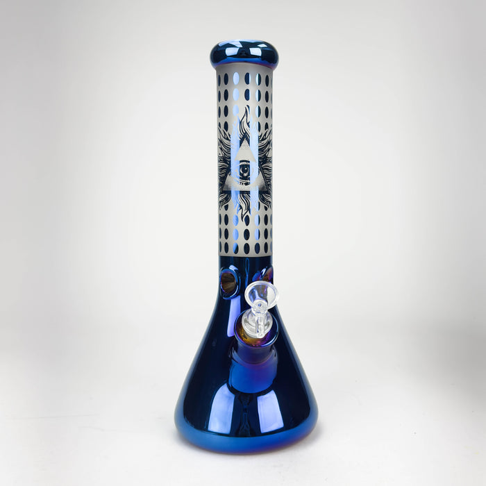 14" Eye Design Glass Bong – 7mm Thick with Ice Catcher