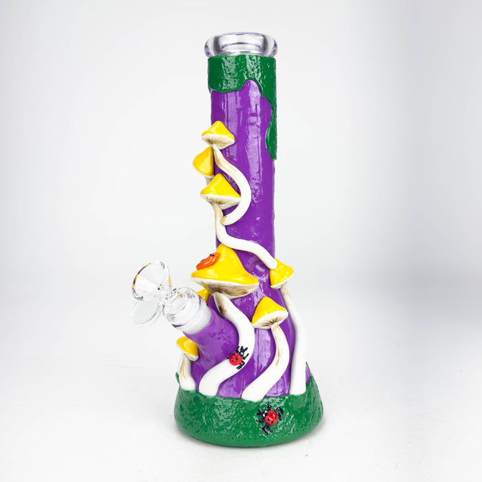 10" 3D Mushroom Design Glass Beaker Bong