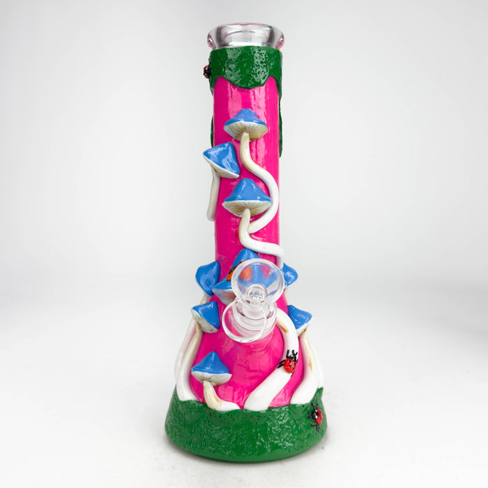 10" 3D Mushroom Design Glass Beaker Bong