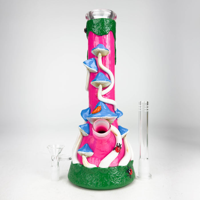 10" 3D Mushroom Design Glass Beaker Bong