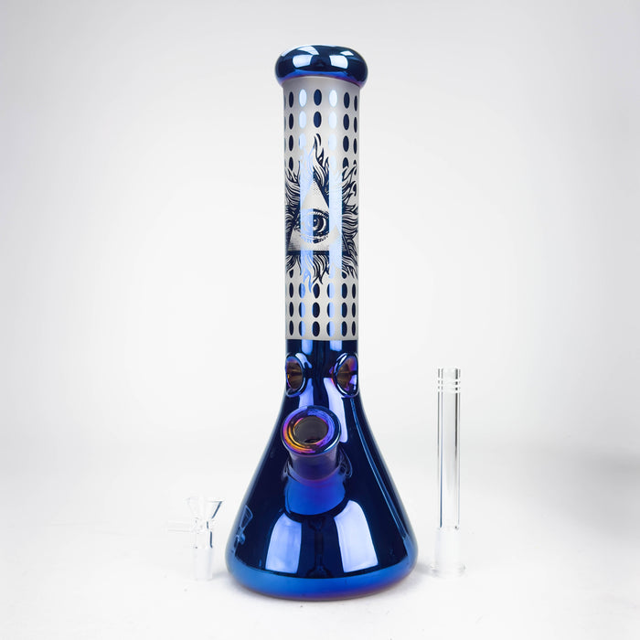14" Eye Design Glass Bong – 7mm Thick with Ice Catcher
