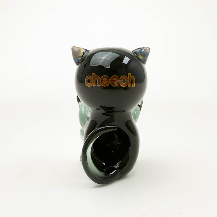 Cheech | 3.5" Black Cat Attack Hand Pipe [PIPE-169] Glass Pipe Smoking Cat Distribution