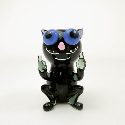 Cheech | 3.5" Black Cat Attack Hand Pipe [PIPE-169] Glass Pipe Smoking Cat Distribution
