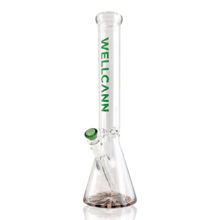 Wellcann | HeavyShield 17" Premium Beaker Bong – 7mm Thick Glass Reinforced Base Glass Bong Super Supplys Inc Green/Black