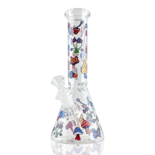 10" Psychedelic Shroomscape Beaker Bong – 4mm Thick Glass Glass Bong Super Supplys Inc Design B