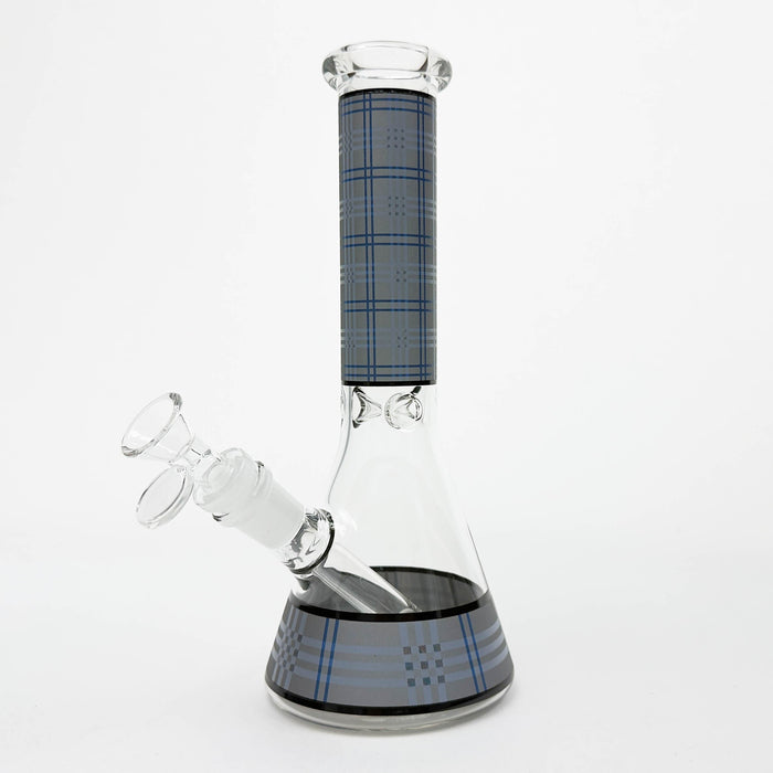 10" Glass Beaker Bong with Rectangle Print Design – [FT510] Glass Bong LEHIGH WHOLESALE