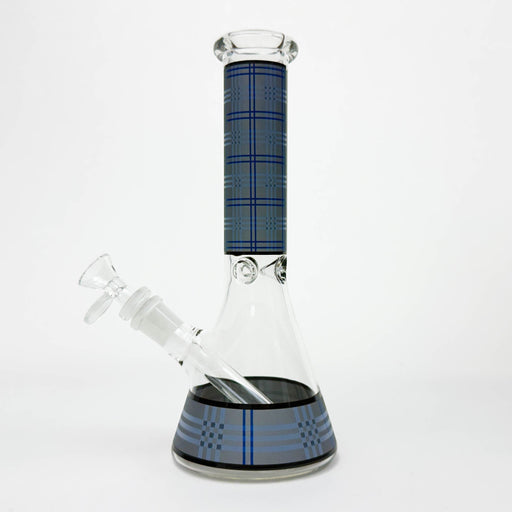 10" Glass Beaker Bong with Rectangle Print Design – [FT510] Glass Bong LEHIGH WHOLESALE