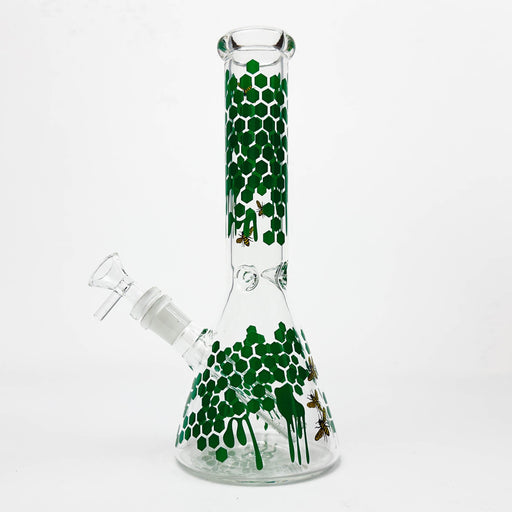 10" Glass Beaker Bong with Honeybee Design [FT07] Glass Bong LEHIGH WHOLESALE