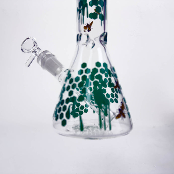 10" Glass Beaker Bong with Honeybee Design [FT07] Glass Bong LEHIGH WHOLESALE