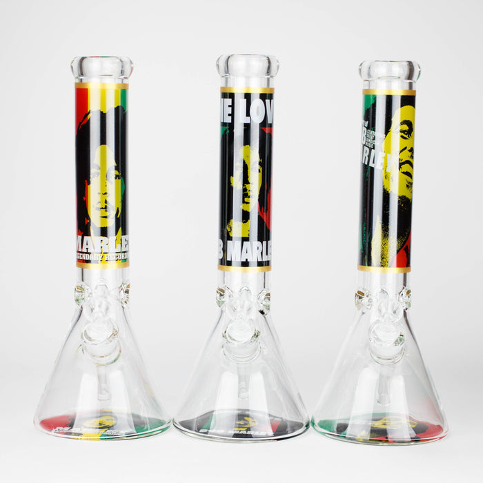 14" BM Design Glass Bong – 7mm Thick Heavy Duty Beaker Water Pipe