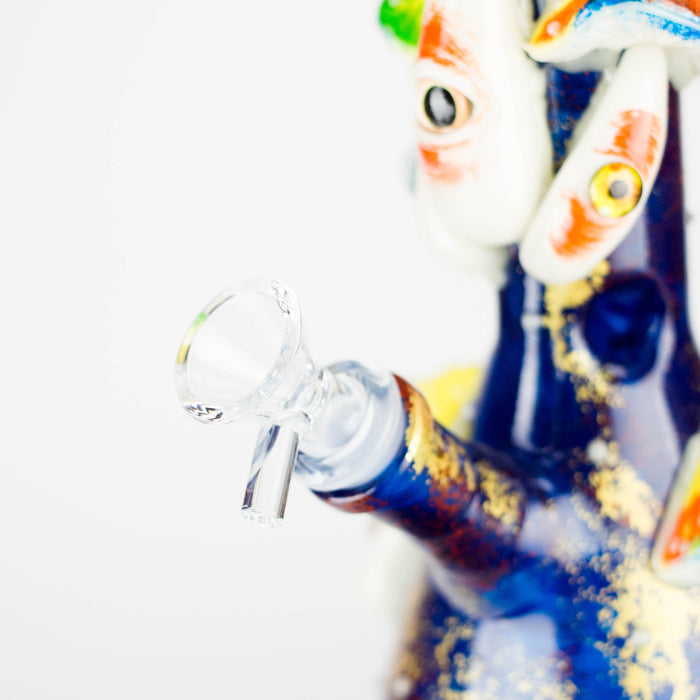 10" 3D Mushroom Spirit Beaker Bong – Glow in the Dark Glass Water Pipe Glass Bong 777 Smoke