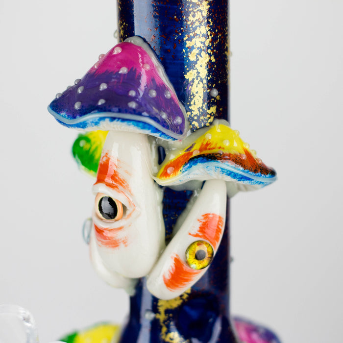 10" 3D Mushroom Spirit Beaker Bong – Glow in the Dark Glass Water Pipe Glass Bong 777 Smoke