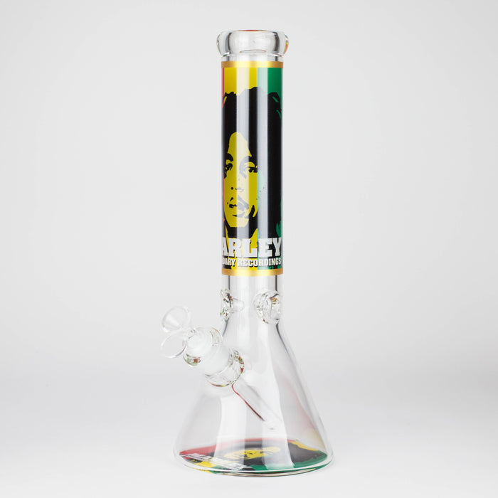 14" BM Design Glass Bong – 7mm Thick Heavy Duty Beaker Water Pipe