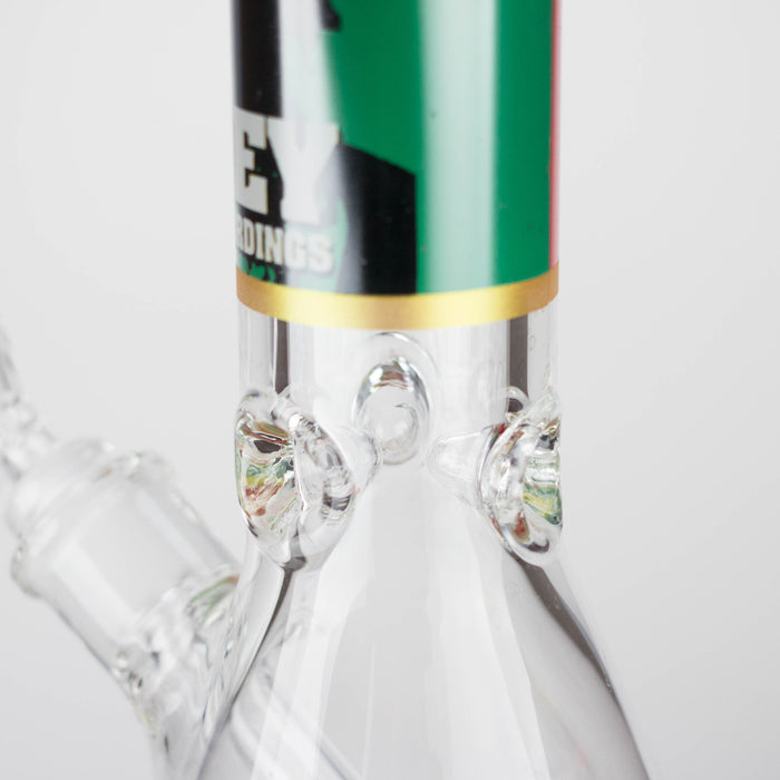 14" BM Design Glass Bong – 7mm Thick Heavy Duty Beaker Water Pipe