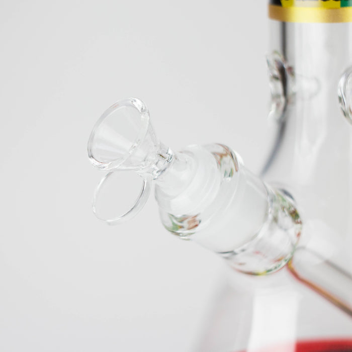 14" BM Design Glass Bong – 7mm Thick Heavy Duty Beaker Water Pipe
