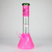 14" 7mm 420 Double Perc Fancy Glass Water Bong [FT1157AST] Glass Bong LEHIGH WHOLESALE Pink