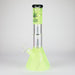 14" 7mm 420 Double Perc Fancy Glass Water Bong [FT1157AST] Glass Bong LEHIGH WHOLESALE Green