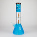 14" 7mm 420 Double Perc Fancy Glass Water Bong [FT1157AST] Glass Bong LEHIGH WHOLESALE Sky BLue