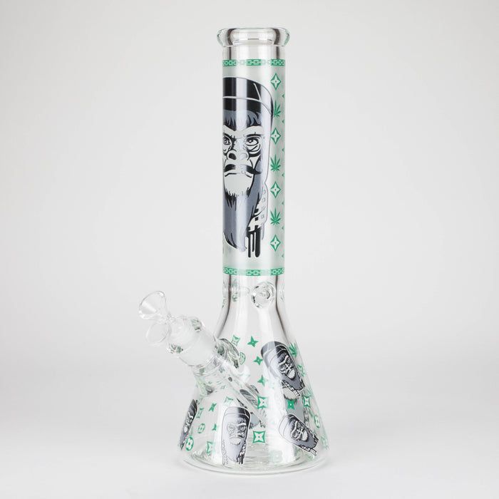 14" 7mm Gorilla Designs Glow In The Dark Beaker Bong – In the Box [FT1892ATS] Glass Bong LEHIGH WHOLESALE Green