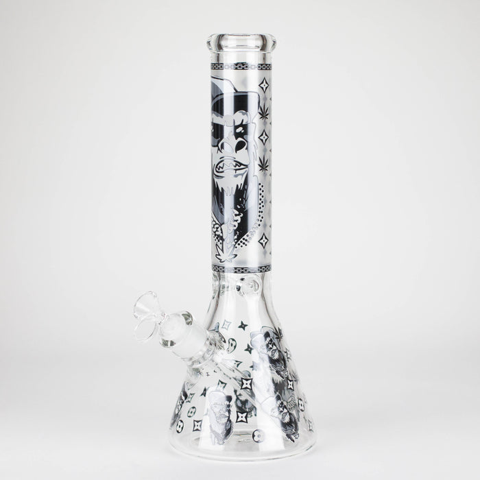 14" 7mm Gorilla Designs Glow In The Dark Beaker Bong – In the Box [FT1892ATS] Glass Bong LEHIGH WHOLESALE Black