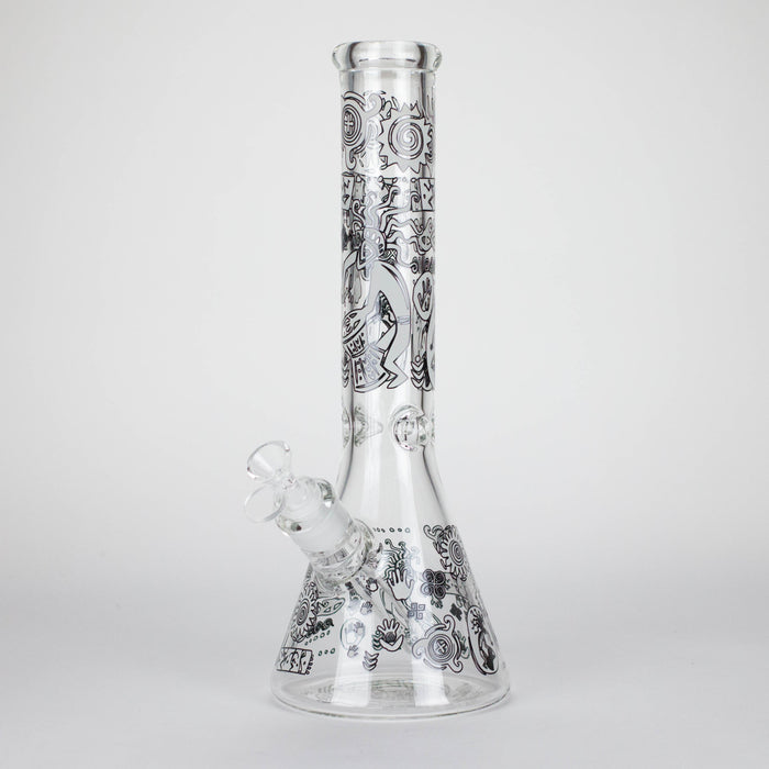 14" 7mm Thick Glass Water Bong – Glow in the Dark Beaker Bong Glass Bong LEHIGH WHOLESALE FTGBLL01