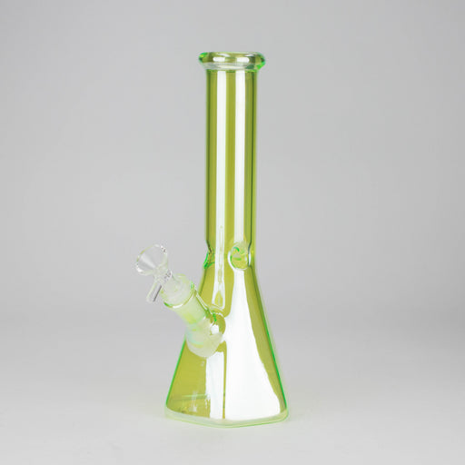 10" Two-Tone Color Glass Beaker Bong with Octagon Base Glass Bong 777 Smoke Lemon Green