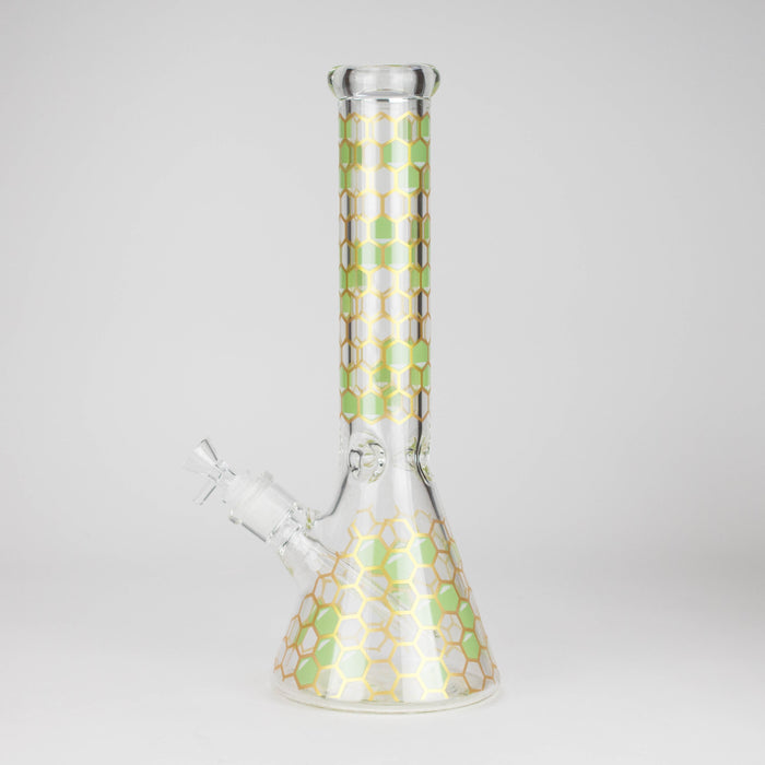 14" Beehive Design 7mm Thick Heavy Duty Glass Beaker Bong Glass Bong 777 Smoke