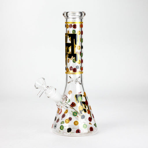 10" Fashion Design Glass Beaker Bong Glass Bong 777 Smoke Design1