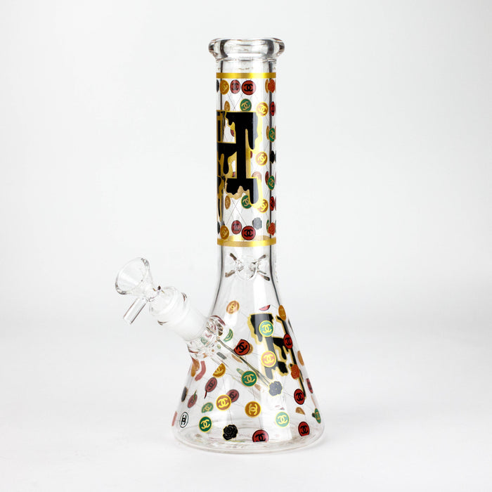 10" Fashion Design Glass Beaker Bong Glass Bong 777 Smoke Design1