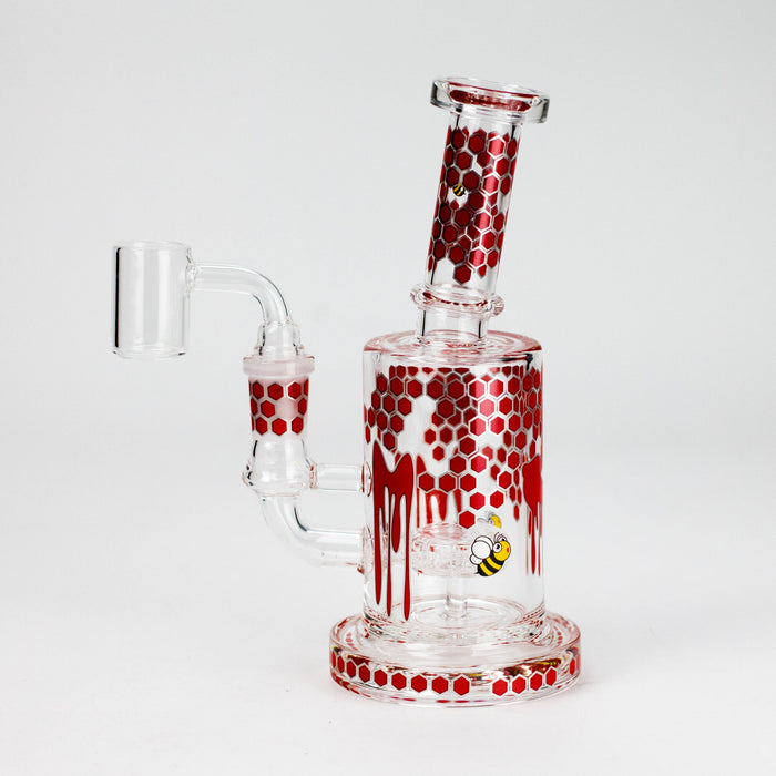 7" 2-in-1 Beehive Design Rig with Perc Banger & Bowl Included Glass Rig 777 Smoke