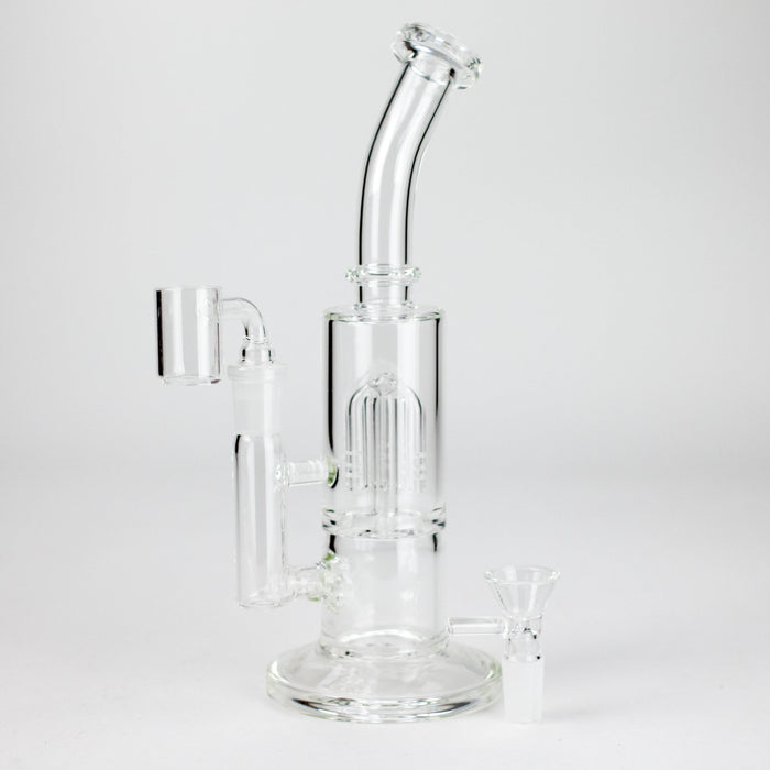 9" 2-in-1 Glass Dab Rig with Tree Percolator Glass Rig 777 Smoke