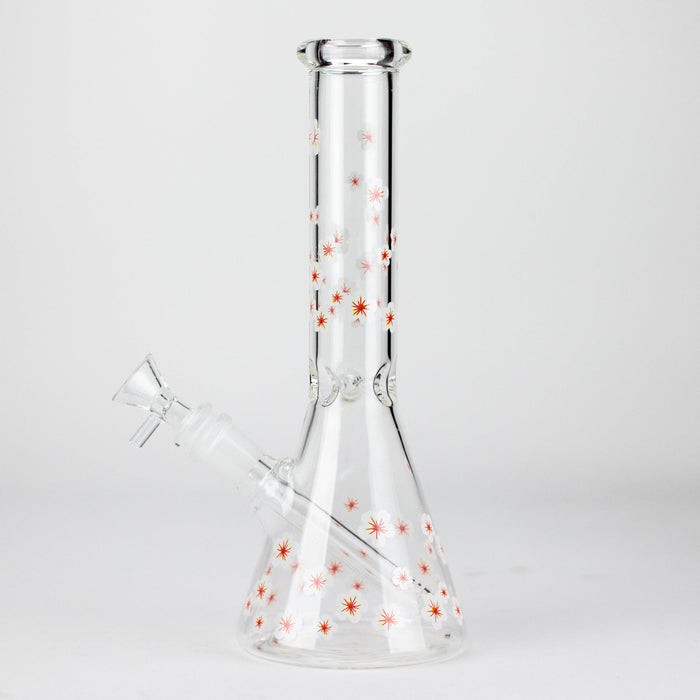 10" Cherry Blossom New Design Glass Beaker Bong Glass Bong 777 Smoke