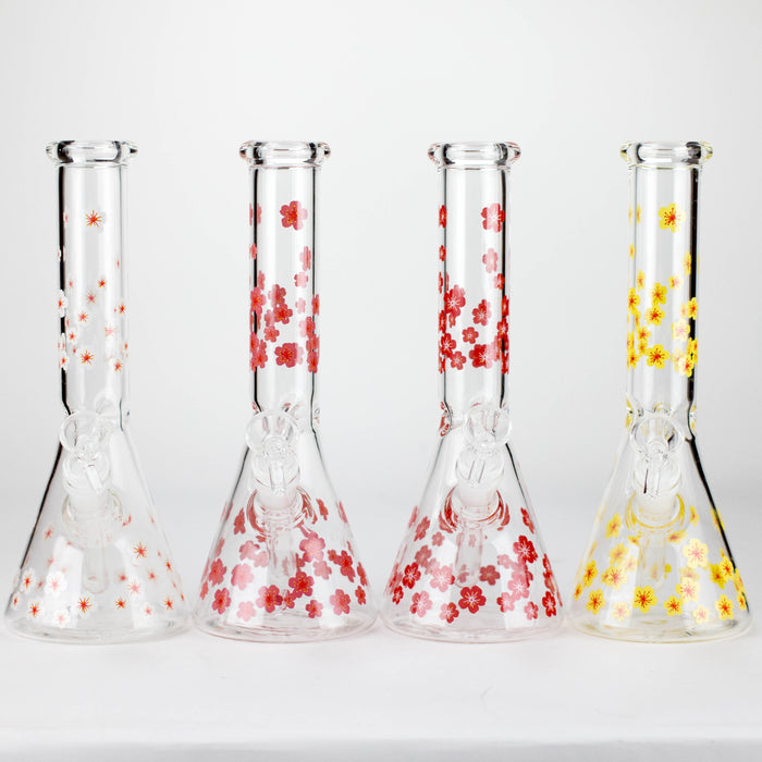 10" Cherry Blossom New Design Glass Beaker Bong Glass Bong 777 Smoke