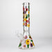 14" Flower and Butterfly Design 7mm Thick Heavy Duty Glass Beaker Bong Glass Bong 777 Smoke Design1