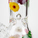 14" Flower and Butterfly Design 7mm Thick Heavy Duty Glass Beaker Bong Glass Bong 777 Smoke