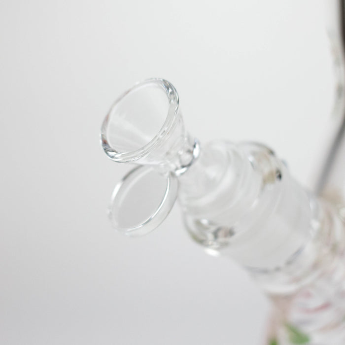 14" Flower and Butterfly Design 7mm Thick Heavy Duty Glass Beaker Bong Glass Bong 777 Smoke