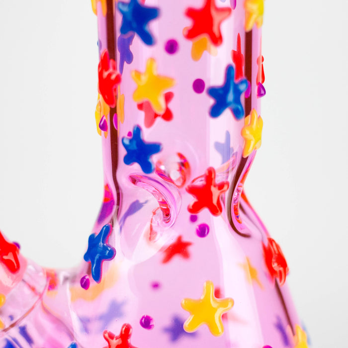 10" 3D Moon Star Design Glass Beaker Bong – Glow in the Dark Glass Bong 777 Smoke