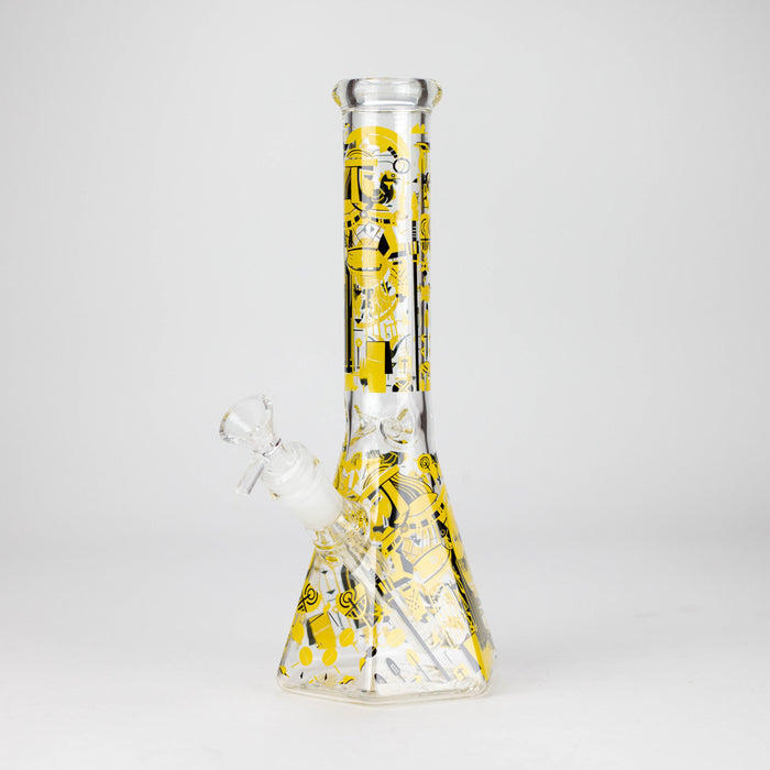 10" Ancient Art Design Glass Beaker Bong Glass Bong 777 Smoke Design3