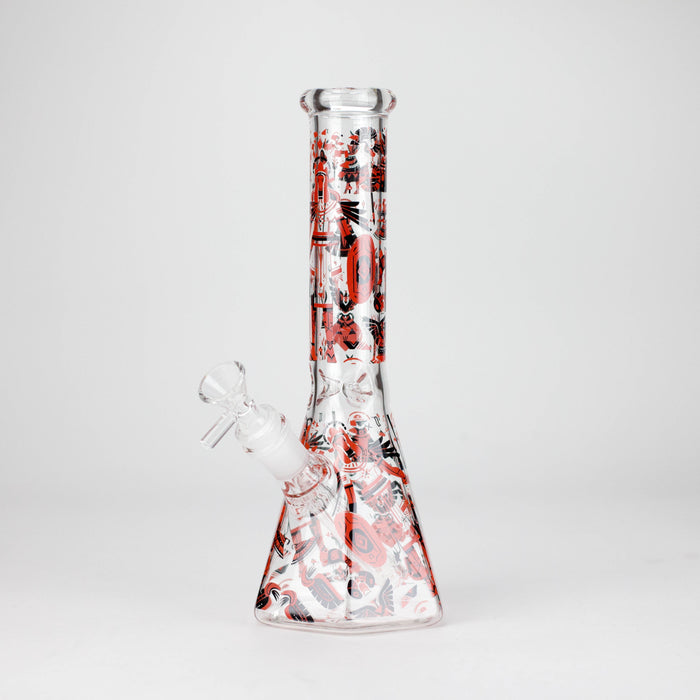 10" Ancient Art Design Glass Beaker Bong Glass Bong 777 Smoke Design4