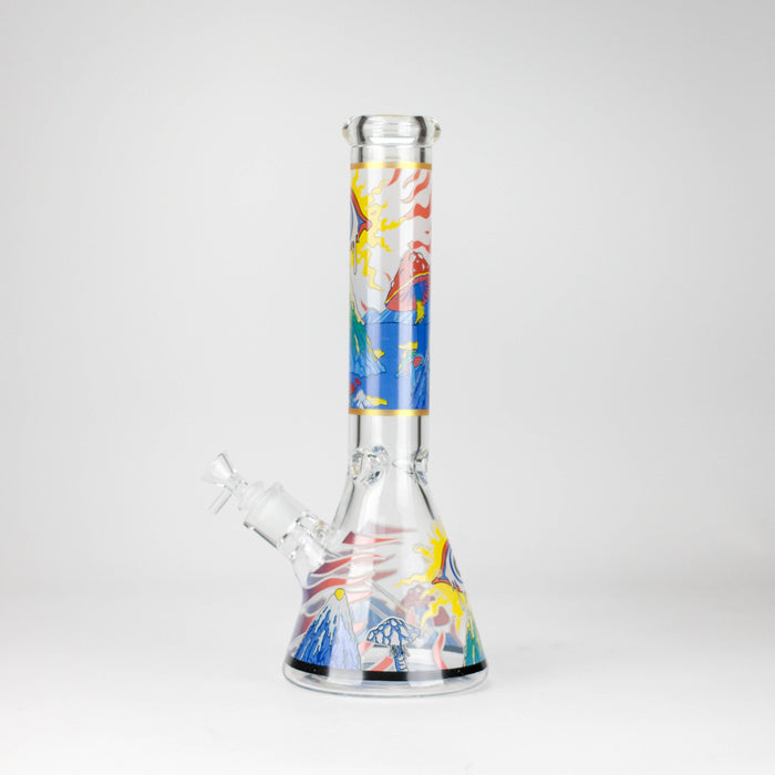 14" Eye Design 7mm Thick Heavy-Duty Glass Beaker Bong Glass Bong 777 Smoke