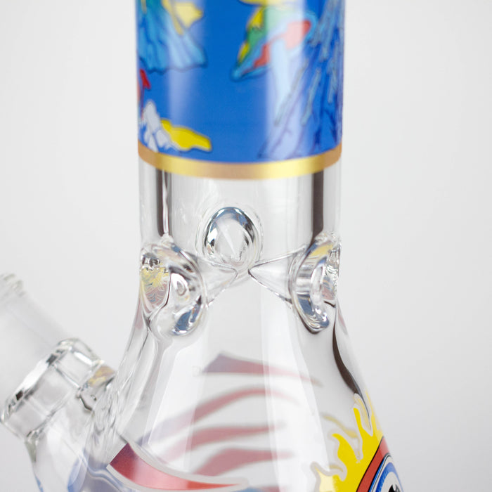 14" Eye Design 7mm Thick Heavy-Duty Glass Beaker Bong Glass Bong 777 Smoke