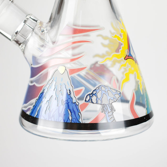 14" Eye Design 7mm Thick Heavy-Duty Glass Beaker Bong Glass Bong 777 Smoke