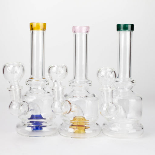6" Assorted Design Stemless Glass Bong with 14mm Bowl Joint Glass Bong Bongzie Smokes