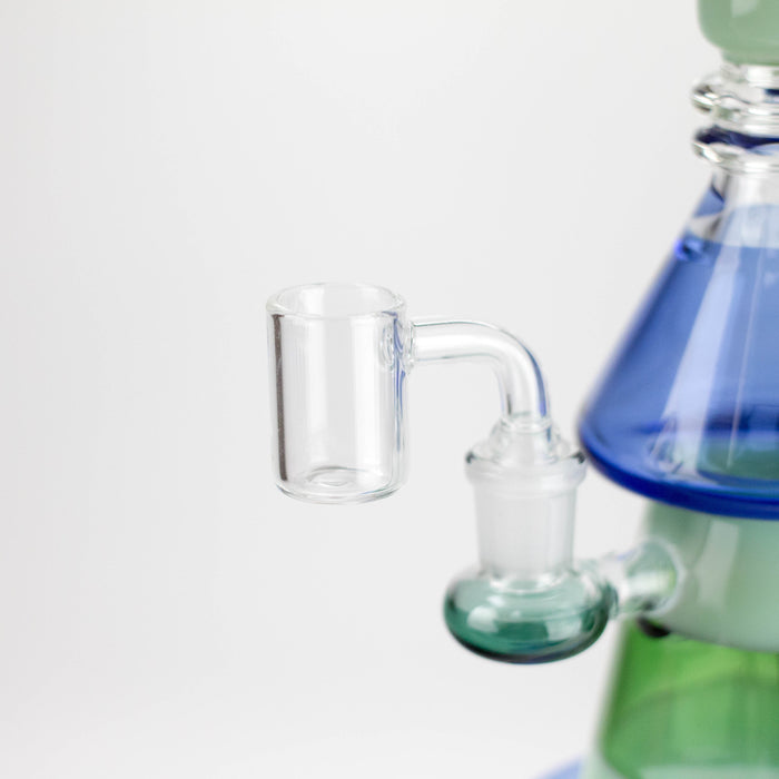 11" 2-in-1 Modern Art Glass Rig with Perc, Heavy Base, Banger & Bowl Glass Rig 777 Smoke