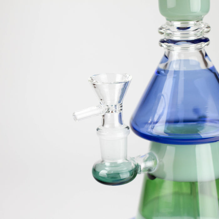 11" 2-in-1 Modern Art Glass Rig with Perc, Heavy Base, Banger & Bowl Glass Rig 777 Smoke