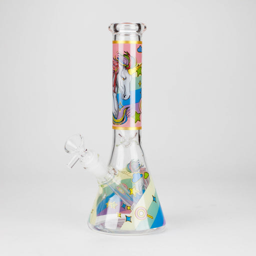 10" Unicorn Design Glass Beaker Bong Glass Bong 777 Smoke Design1